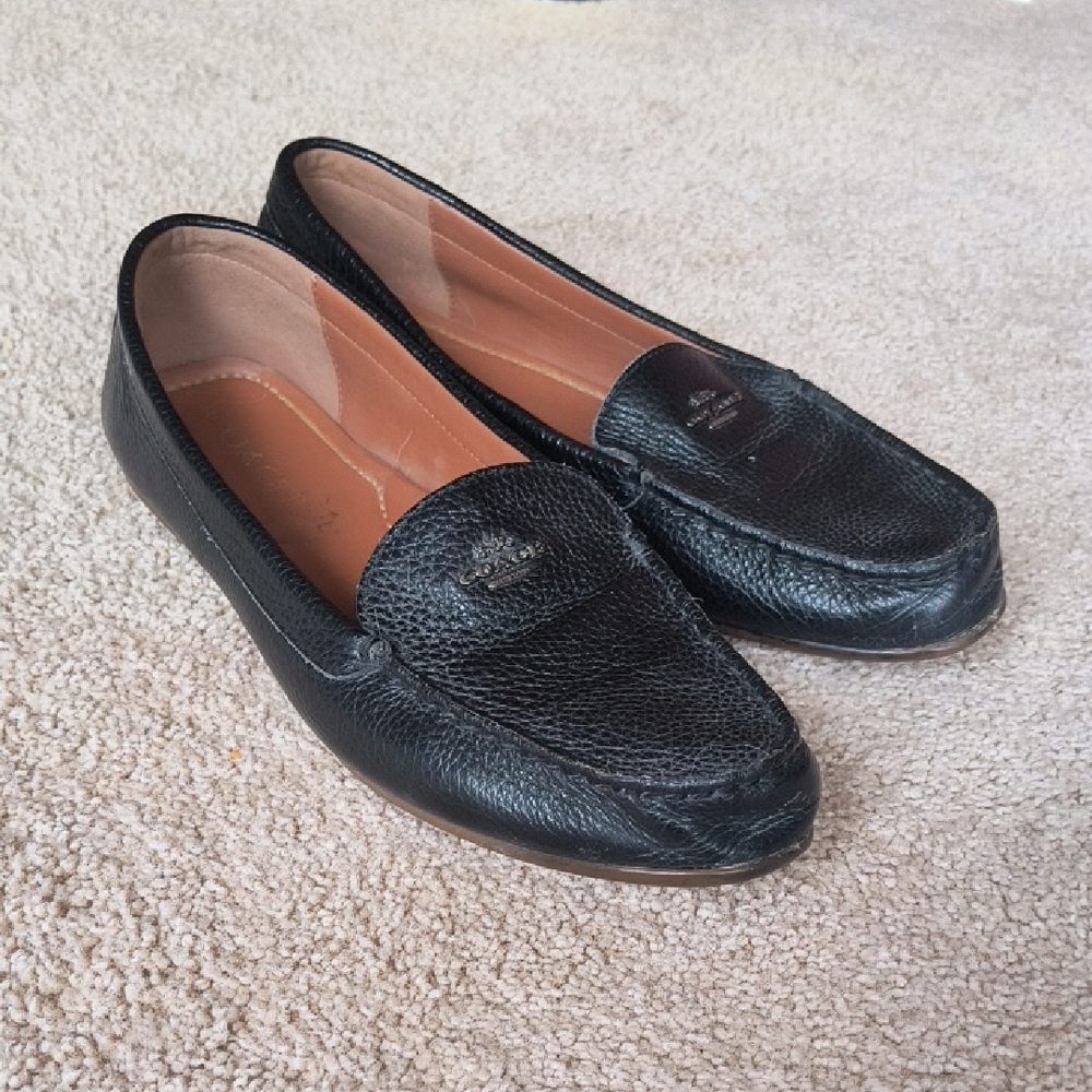 Coach Leather Driving Loafers – Black – Women’s 10B
